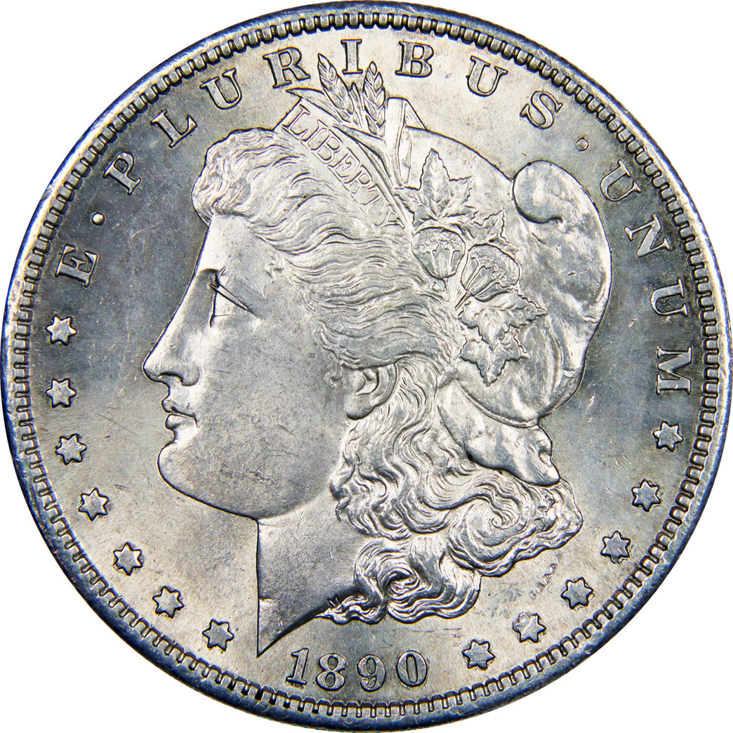 1890-S Morgan Silver Dollar, Choice Uncirculated Near Gem