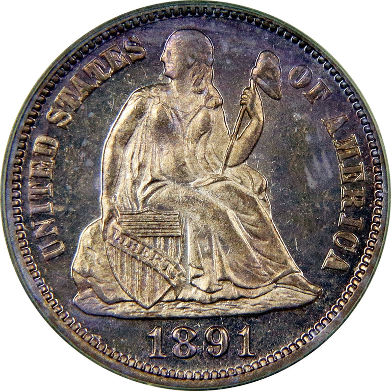 1891 Liberty Seated Dime - PCGS OGH MS64! Proof Like, Sharp!