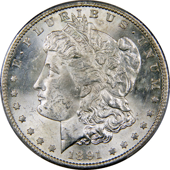 1891-S Morgan Silver Dollar, PCGS MS63 Uncirculated