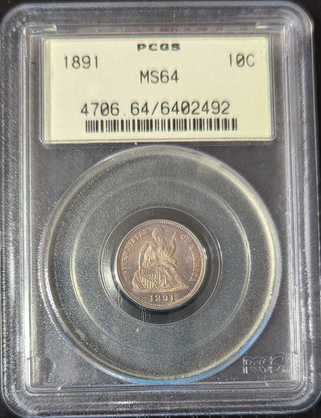 1891 Liberty Seated Dime - PCGS OGH MS64! Proof Like, Sharp!