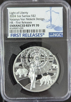 2024 Light of Liberty Somoa $2 - NGC PF70 Enhanced Reverse 1 Oz Silver!