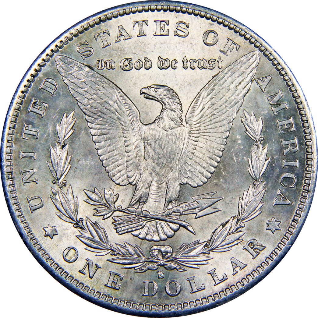 1890-S Morgan Silver Dollar, Choice Uncirculated Near Gem