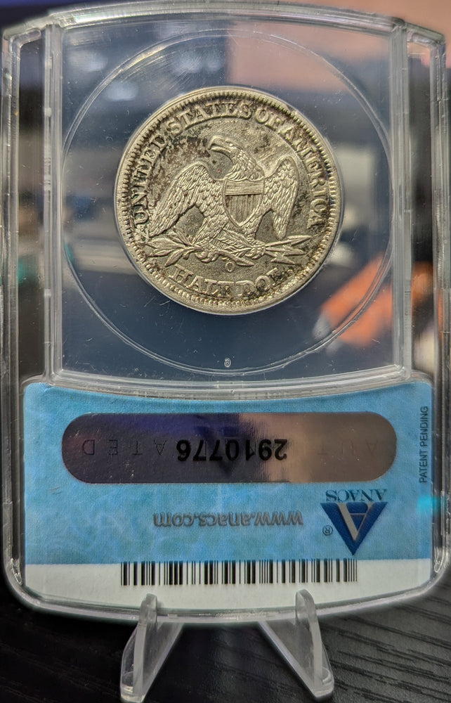 1858-O Seated Liberty Half Dollar 50c - AU53 - ANACS Graded